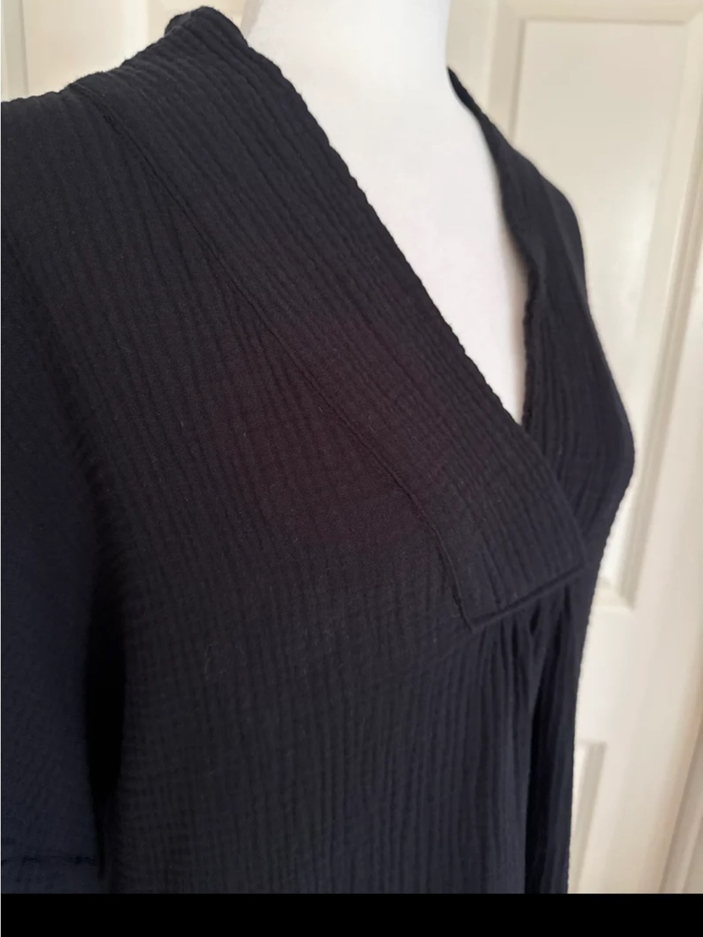 Uncle Frank Black Cotton Gauze Pullover Oversized Midi Dress size Small/Medium - Picture 6 of 12